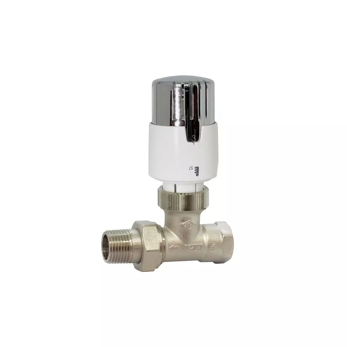TERMOSTATİK RADYATÖR VALFİDÜZ 1/2" TRV 4 BEYAZ-KROM