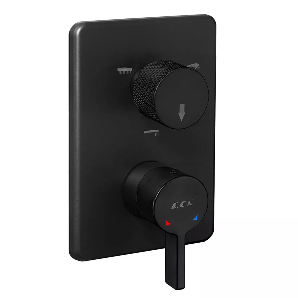 Life Concealed Bath Mixer Exposed Part,3 Ways  Matte Black