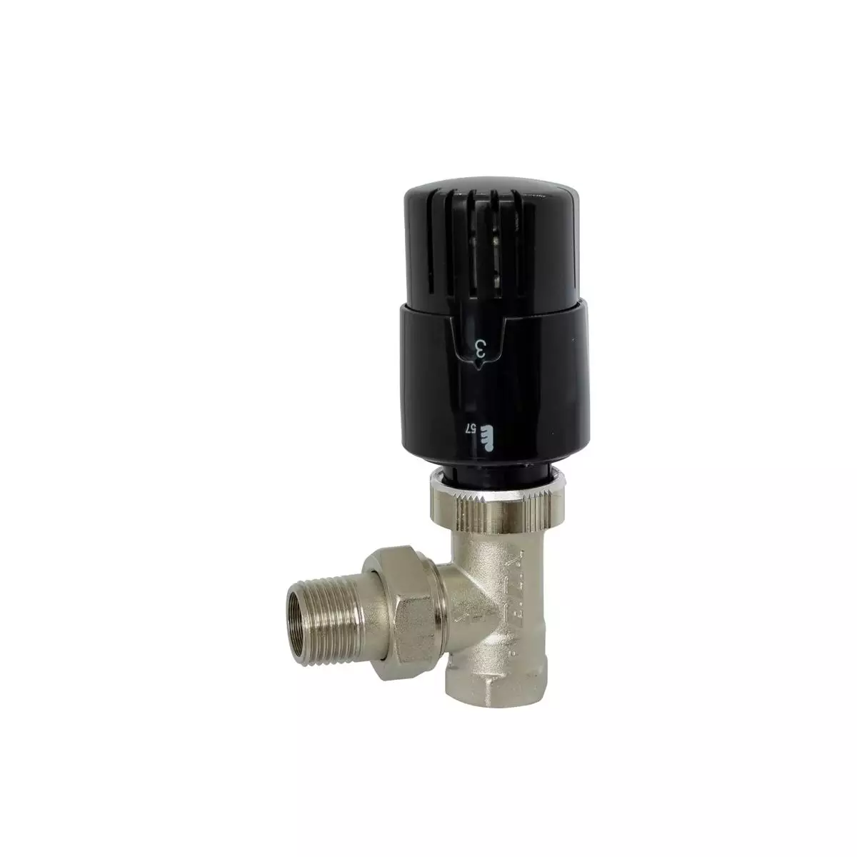 TERMOSTATİK RADYATÖR VALFİ KÖŞE 1/2" TRV 4 SİYAH