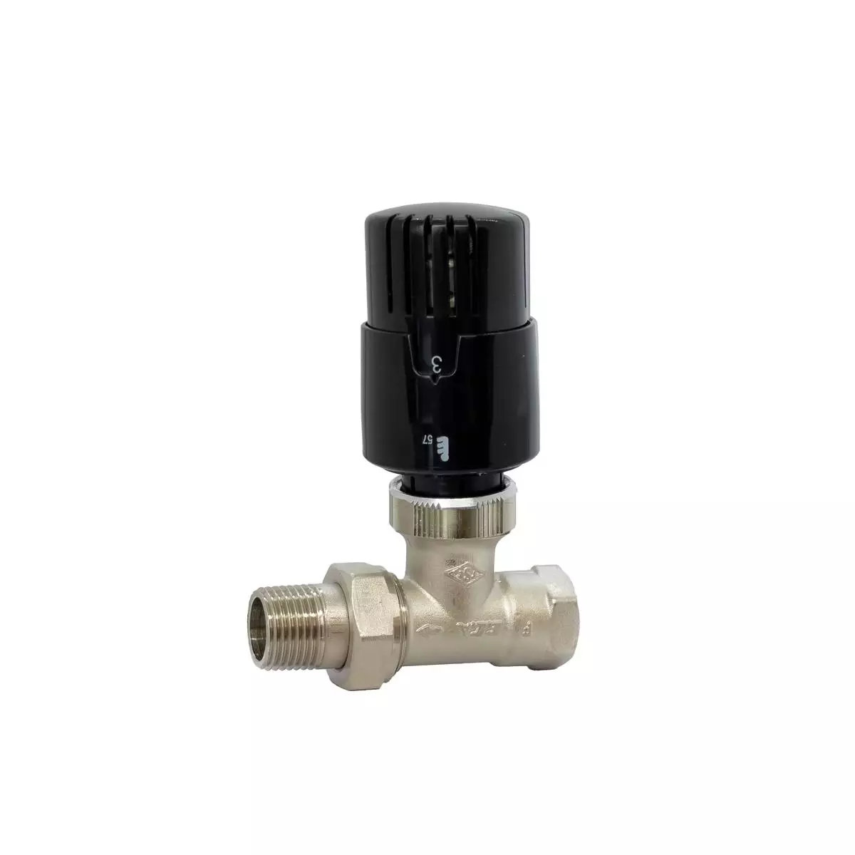 TERMOSTATİK RADYATÖR VALFİ DÜZ 1/2" TRV 4 SİYAH