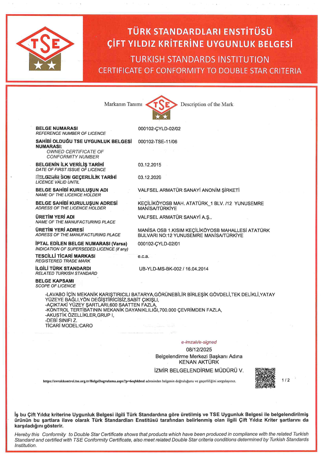 TS EN 817 - Çift Yıldız