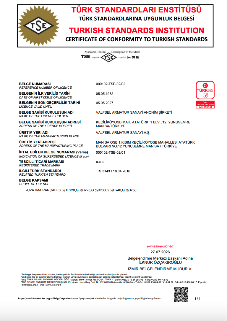 TS 3143 - Boru Uzatma Parçaları