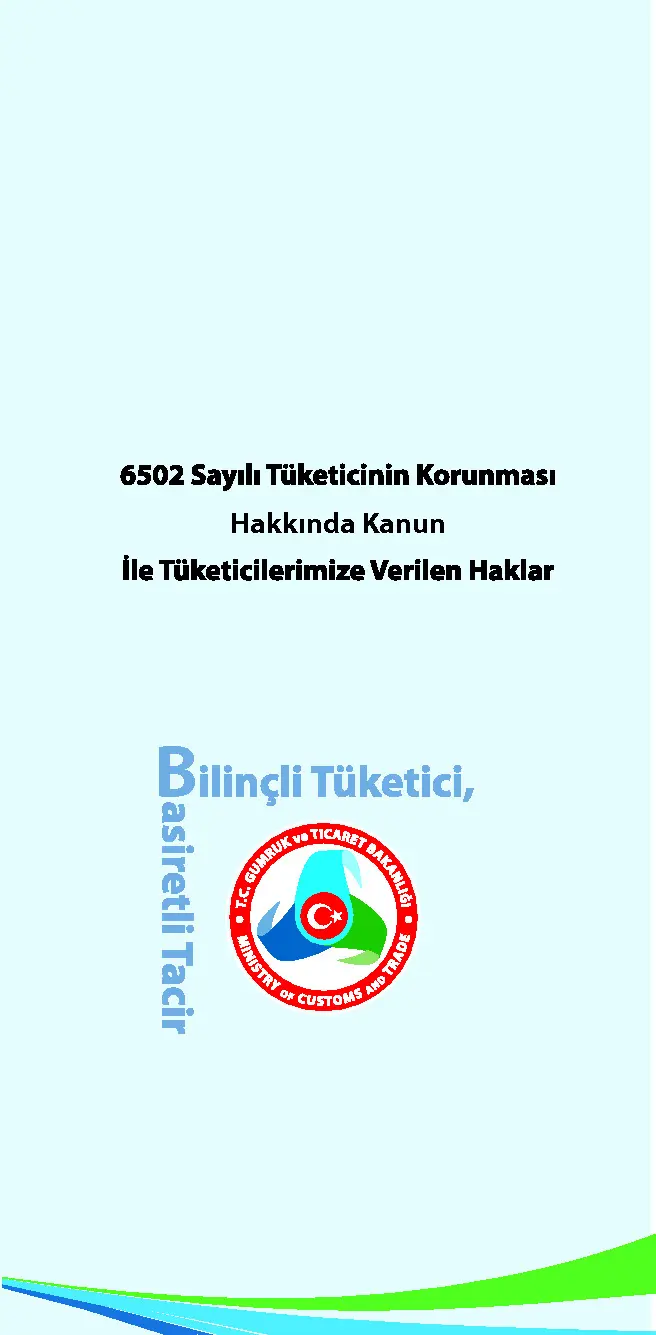 Gümrük ve Ticaret Bakanlığı Tüketici Kanunu Broşürü